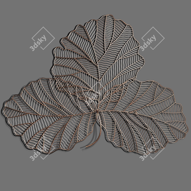 Copper Leaf Metal Wall Art 3D model image 1