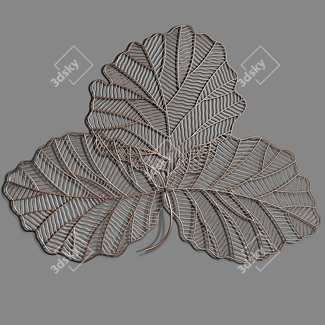 Copper Leaf Metal Wall Art 3D model image 5