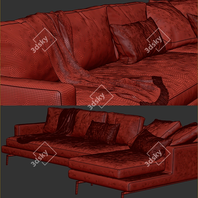 Modern Verzelloni Larsen Sofa 3D model image 5