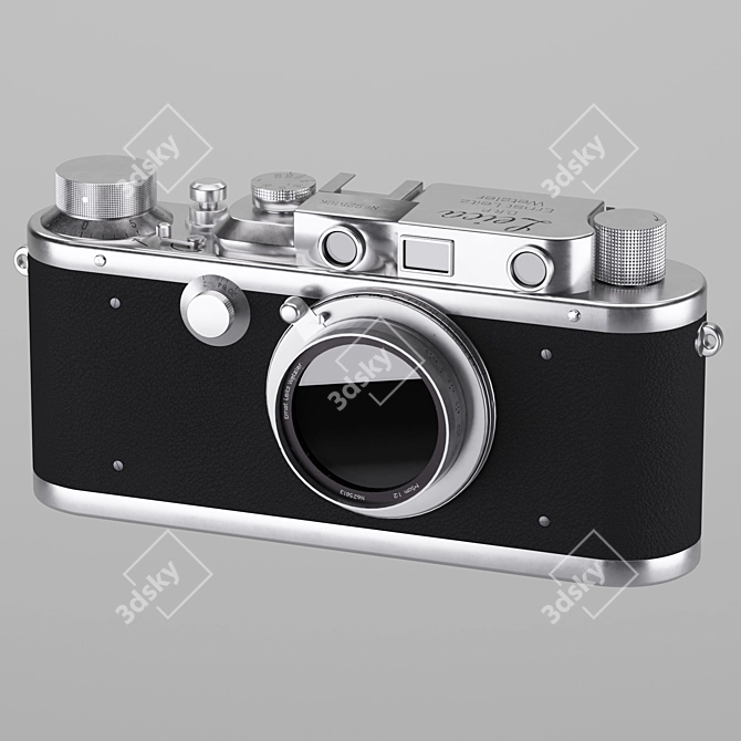 Vintage Leica III Rangefinder Camera 3D model image 1