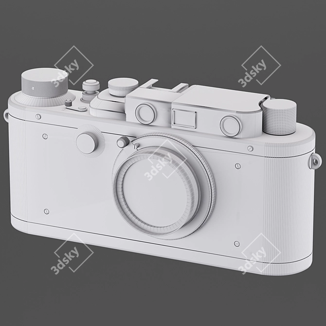 Vintage Leica III Rangefinder Camera 3D model image 5