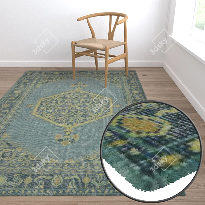 Luxury Carpet Set: High-Quality Textures for Various Perspectives 3D model image 5