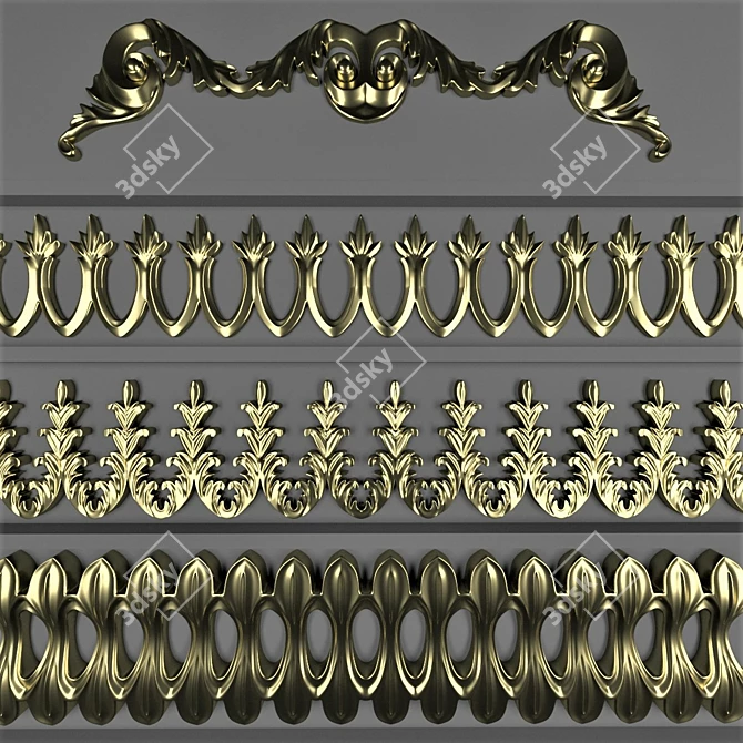 Patterned Ornament Pack - 4 Designs 3D model image 1