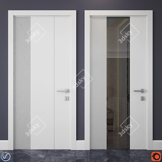 Contemporary 3D Door Design 3D model image 1