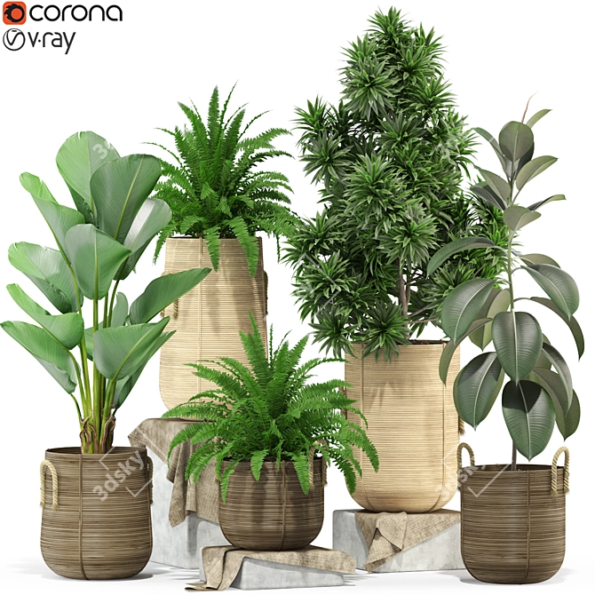 Lush Greenery Ensemble 332 3D model image 1