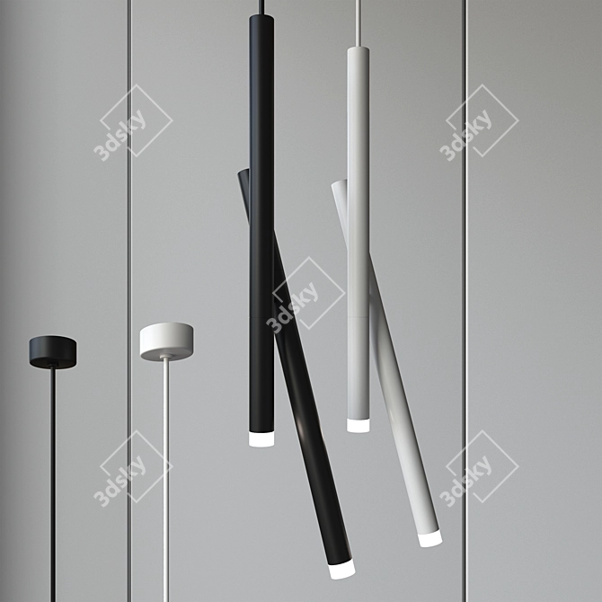 Modern Aluminum Ceiling Light 3D model image 1