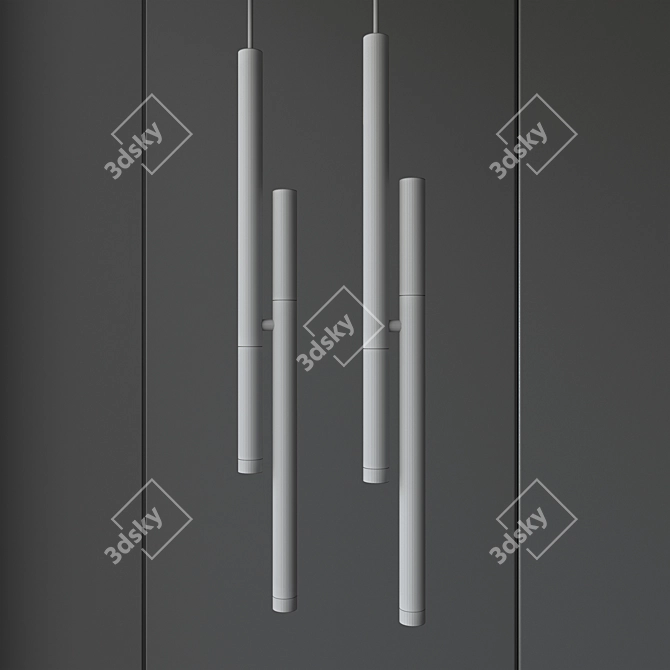 Modern Aluminum Ceiling Light 3D model image 4