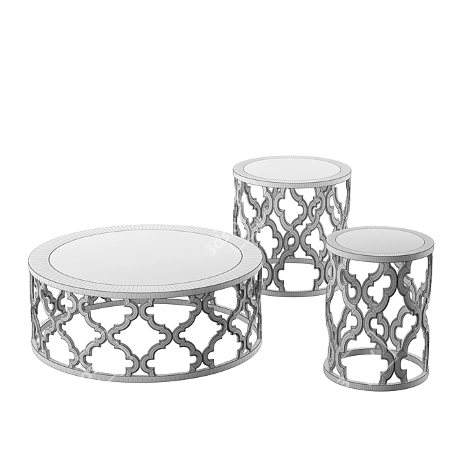 Modern Smoke Gray Round Table 3D model image 2