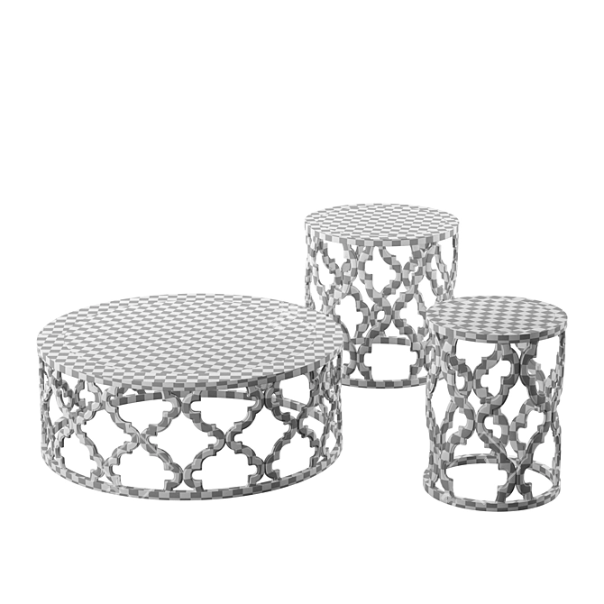 Modern Smoke Gray Round Table 3D model image 3