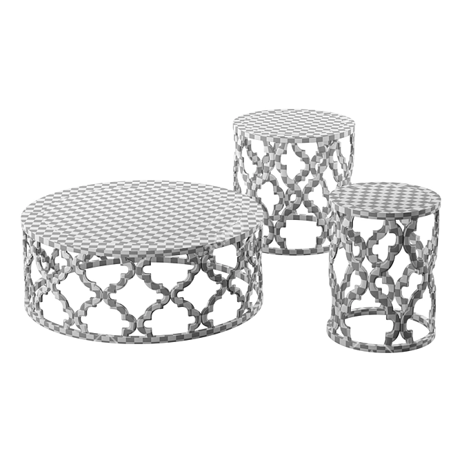 Modern Smoke Gray Round Table 3D model image 6