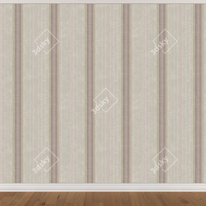 Seamless Wallpaper Set: 3 Colors 3D model image 4