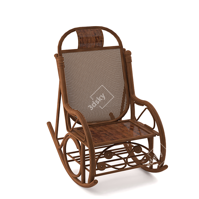 Elegant Geometry Armchair 3D model image 1