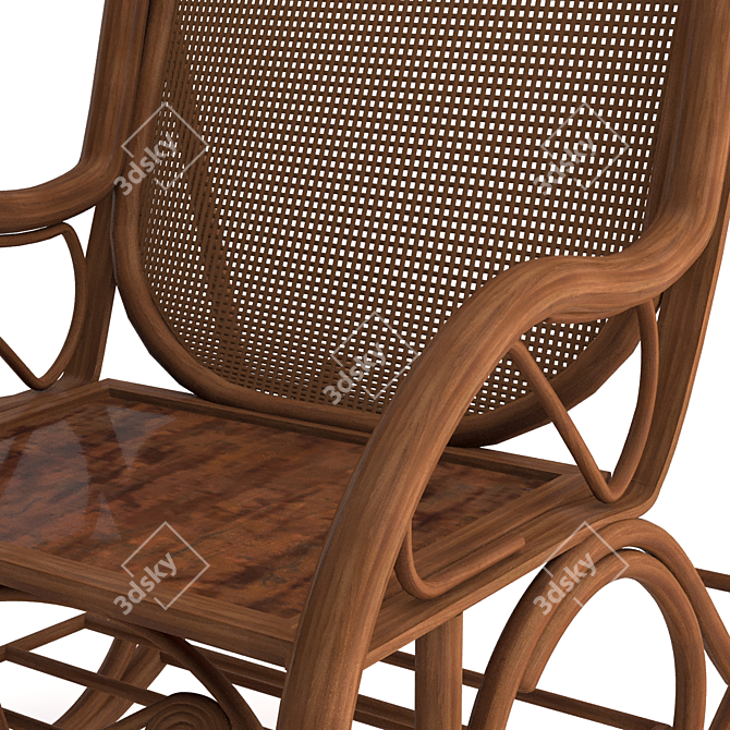 Elegant Geometry Armchair 3D model image 4