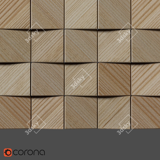 Georgia V2 - Modular Wooden 3D Panel 3D model image 1