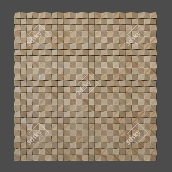 Georgia V2 - Modular Wooden 3D Panel 3D model image 2