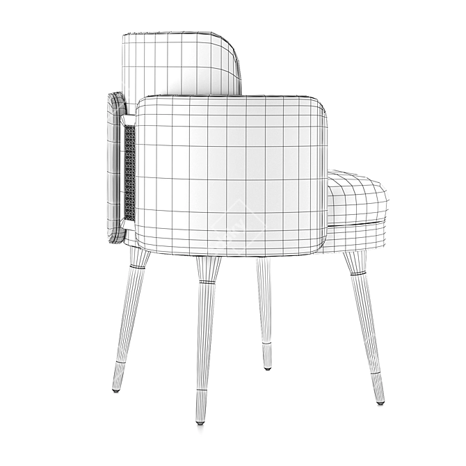 Bond Dining Chair | Elegant Design with Rattan Detail 3D model image 5