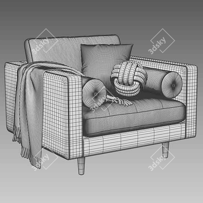 Contemporary Sven Armchair: Sleek & Stylish 3D model image 5