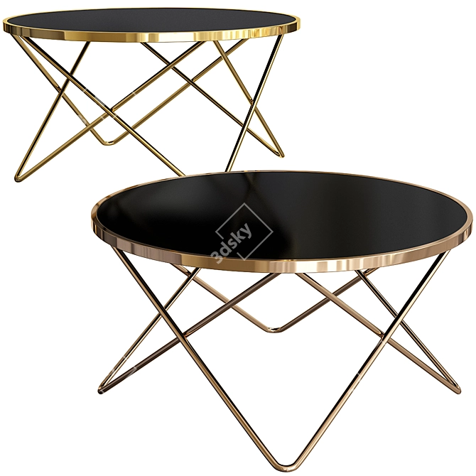 Elegant Rada Gold Coffee Table 3D model image 1