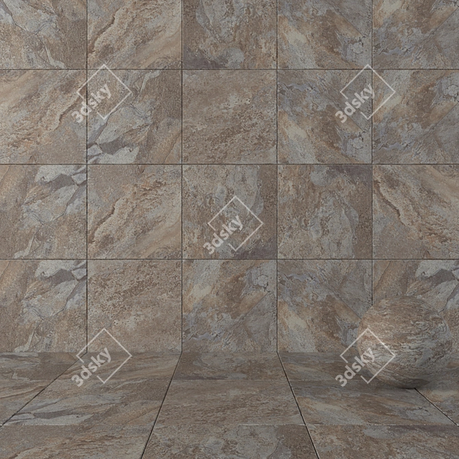 Rajasthan Black Stone Wall Tiles 3D model image 1