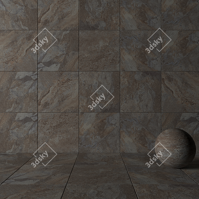 Rajasthan Black Stone Wall Tiles 3D model image 3