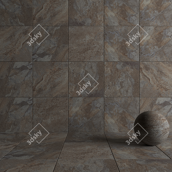 Rajasthan Black Stone Wall Tiles 3D model image 4