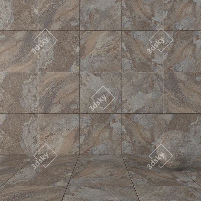 Rajasthan Black Stone Wall Tiles 3D model image 1