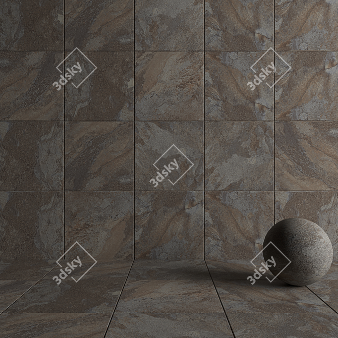 Rajasthan Black Stone Wall Tiles 3D model image 4