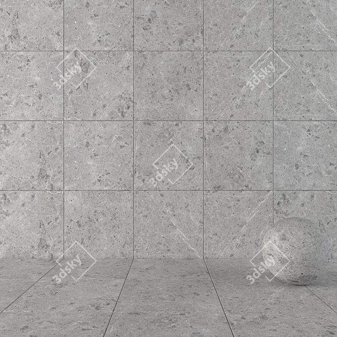 Sarita Gray Stone Wall Tiles 3D model image 1