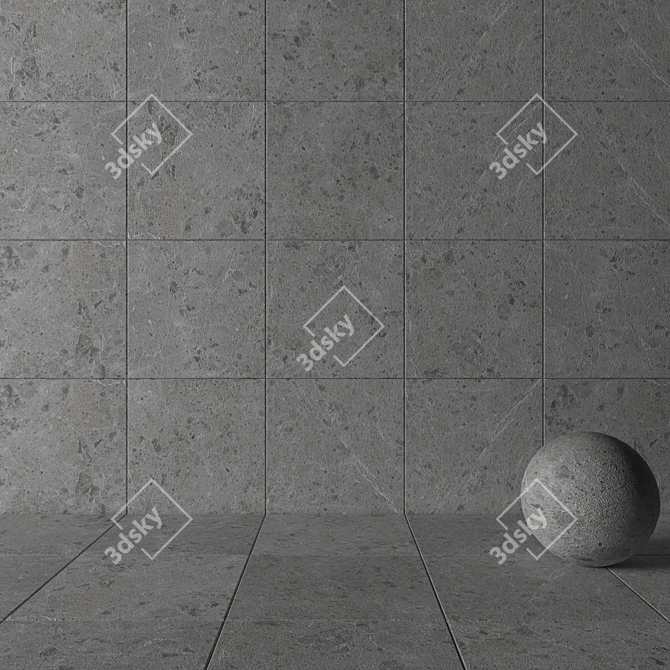 Sarita Gray Stone Wall Tiles 3D model image 3