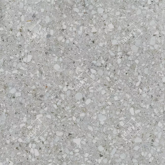 Terrazzo Gray Stone Wall Tiles: Modern Multi-Texture Design 3D model image 5