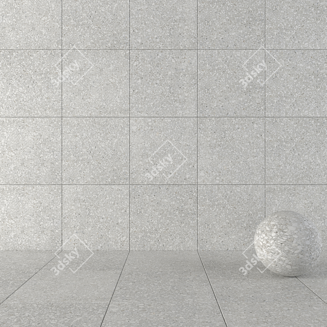 Terrazzo White Stone Wall Tiles 3D model image 1