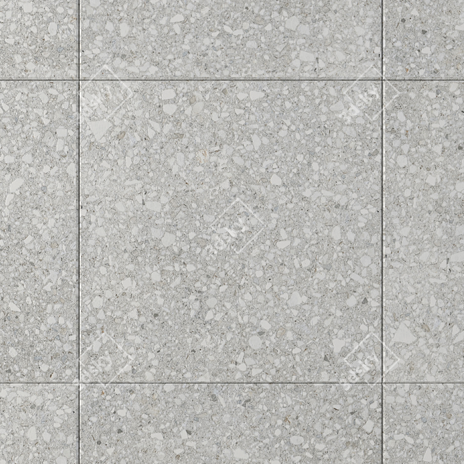 Terrazzo White Stone Wall Tiles 3D model image 2