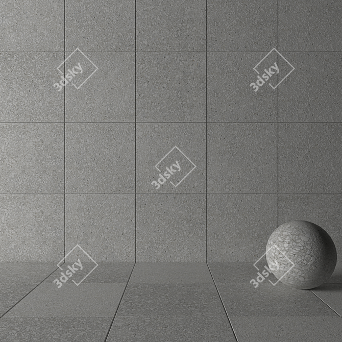 Terrazzo White Stone Wall Tiles 3D model image 3