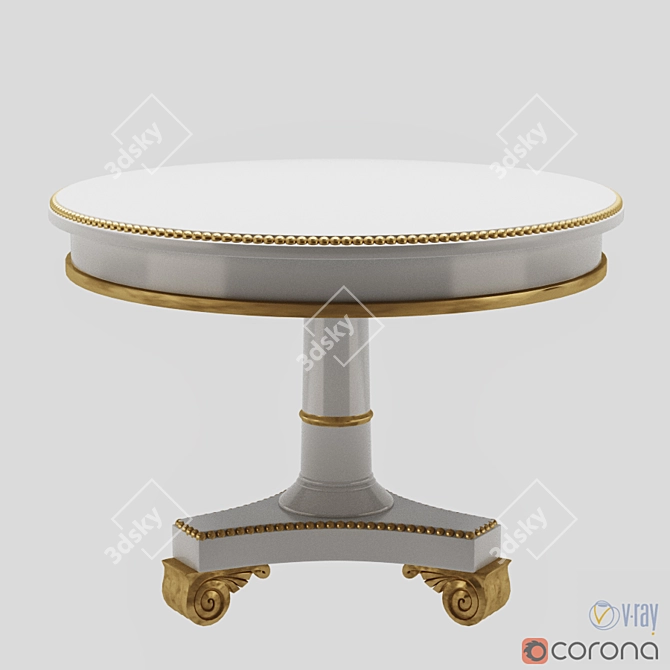 Elegant Moissonnier Napoleon III Side Table 3D model image 1