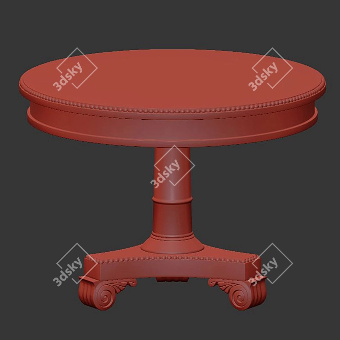 Elegant Moissonnier Napoleon III Side Table 3D model image 2