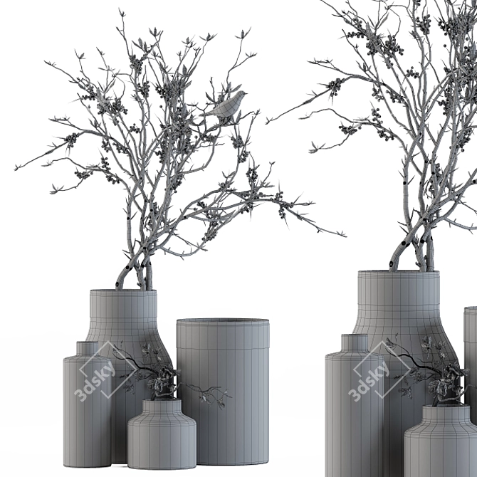 Elegant Floral Arrangement 3D model image 5