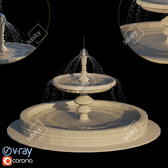 Classic Elegance Fountain 3D model image 1