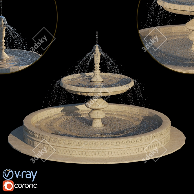 Classic Elegance Fountain 3D model image 3