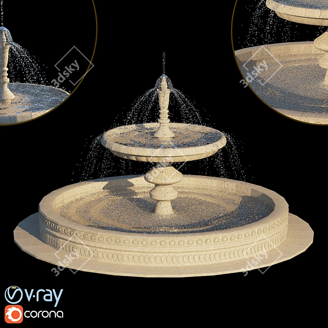 Classic Elegance Fountain 3D model image 4