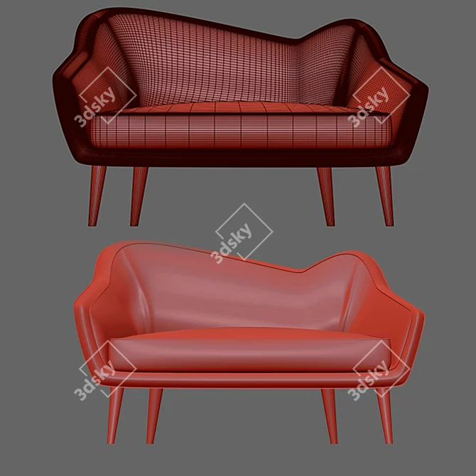 Hayworth Twin Seat Sofa 3D model image 4