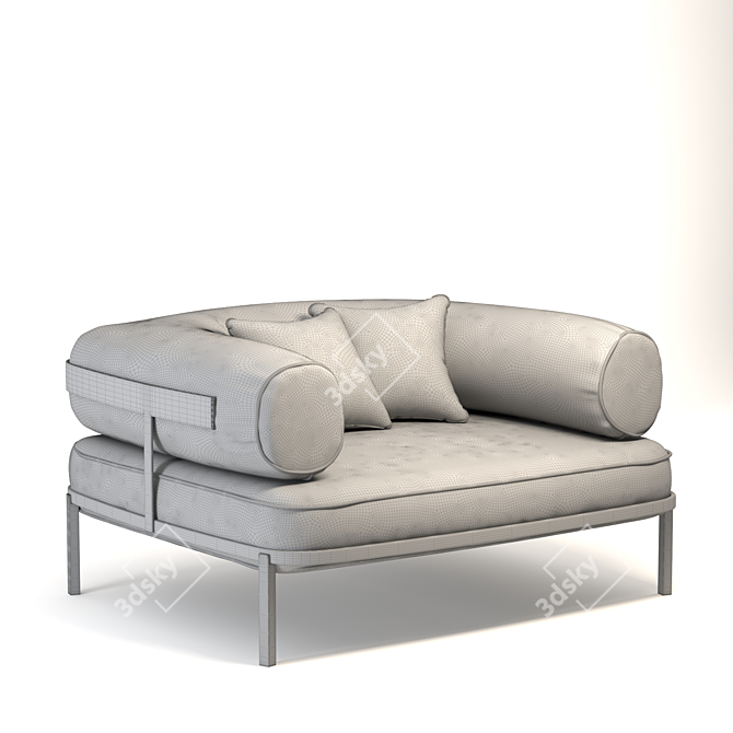 Baxter Belted Armchair: Comfort with Style 3D model image 2