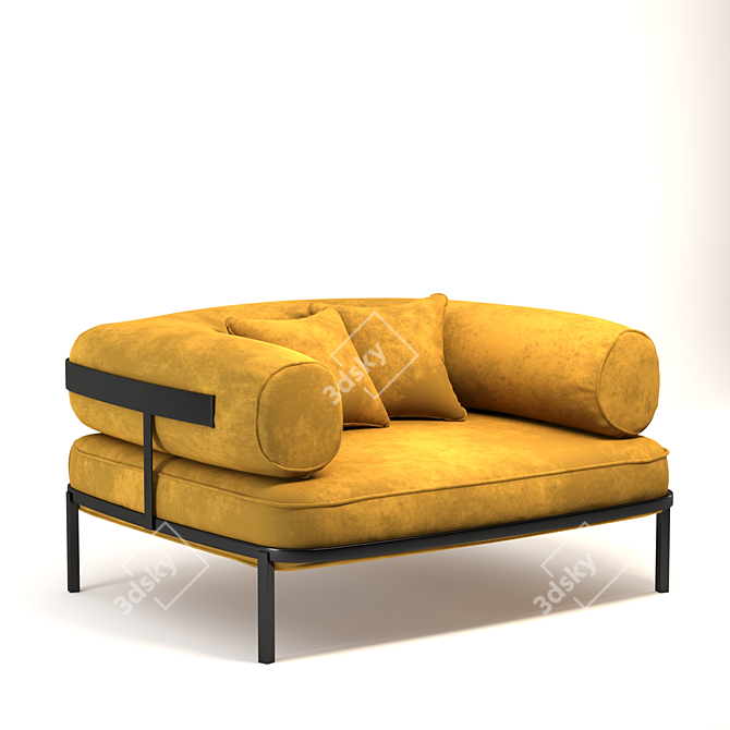 Baxter Belted Armchair: Comfort with Style 3D model image 3