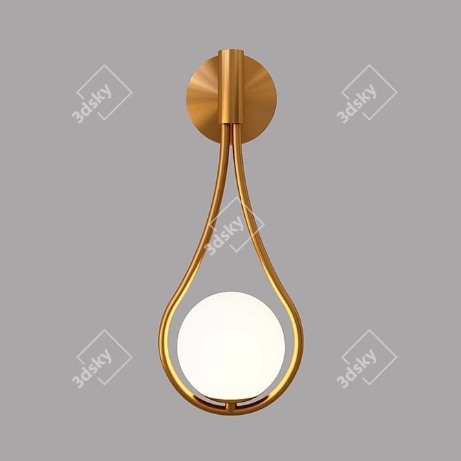 Golden Drop Pendant Light 3D model image 2