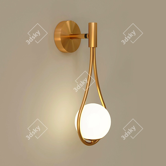 Golden Drop Pendant Light 3D model image 3