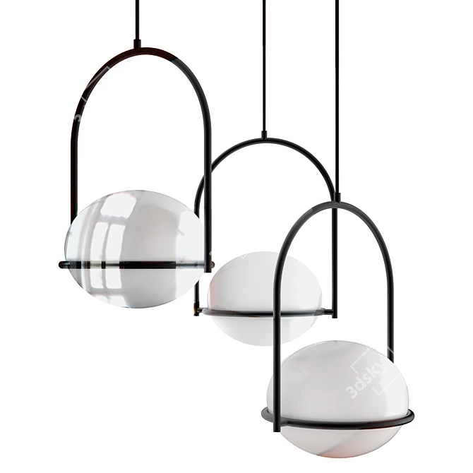 Elegant Coco Pendant Lamp - LED's C4 3D model image 1