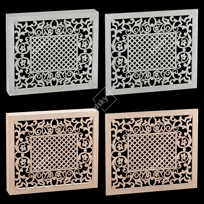 Ornamental Box and Panel Set 3D model image 1