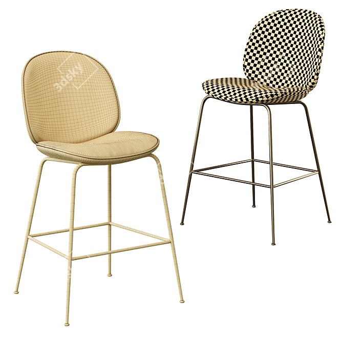 Gubi Beetle Bar Stool: Sleek and Stylish Counter Seating 3D model image 5