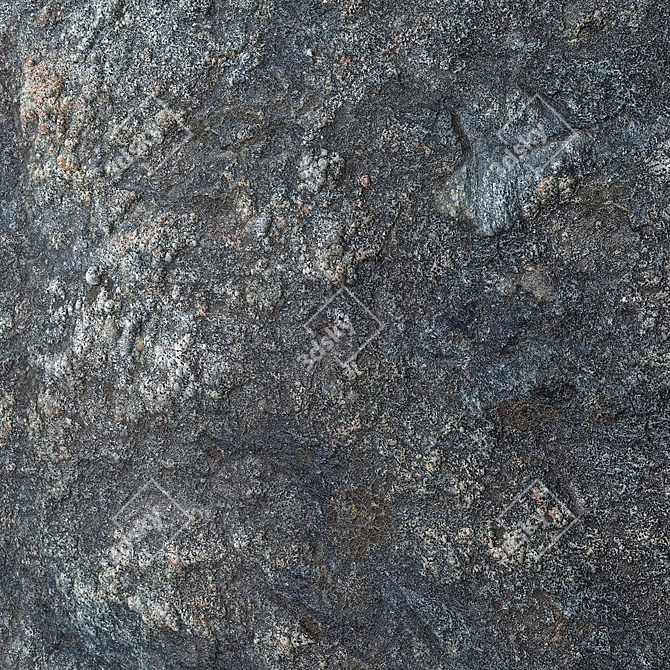 Black Rock Stone Wall: High-res Textures - Corona & Vray 3D model image 3