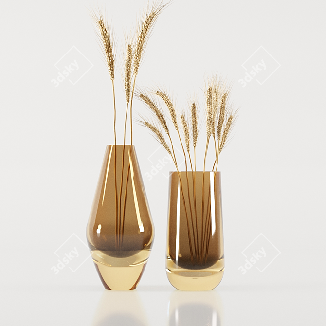 Premium Dried Wheat Decor 3D model image 1
