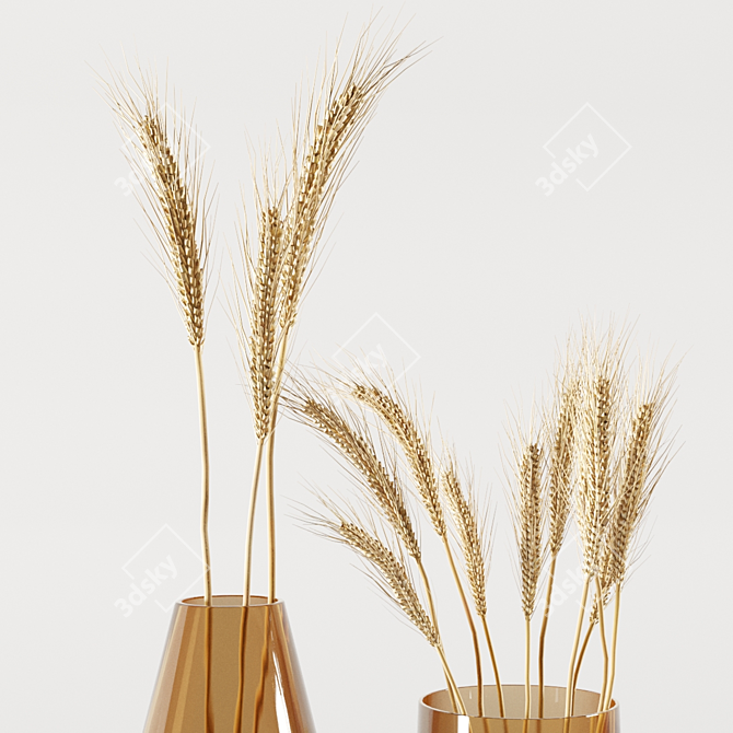 Premium Dried Wheat Decor 3D model image 2